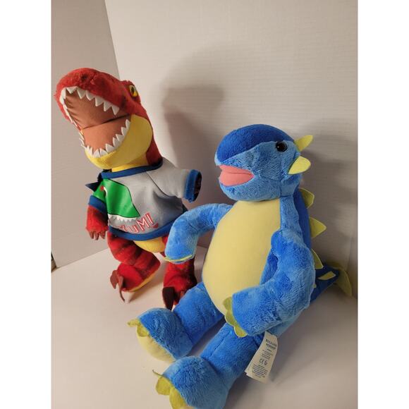 Build-A-Bear Workshop Red T-Rex Dinosaur and Blue Dragon Plush Stuffed Animals - Picture 2 of 10